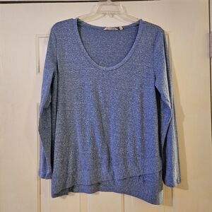 Soft Surroundings Women's Long Sleeve Crossover Hem Detail Pullover Size L